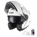Full Face Flip Up Fiberglass Motorcycle Helmet with Sun Visor X137631