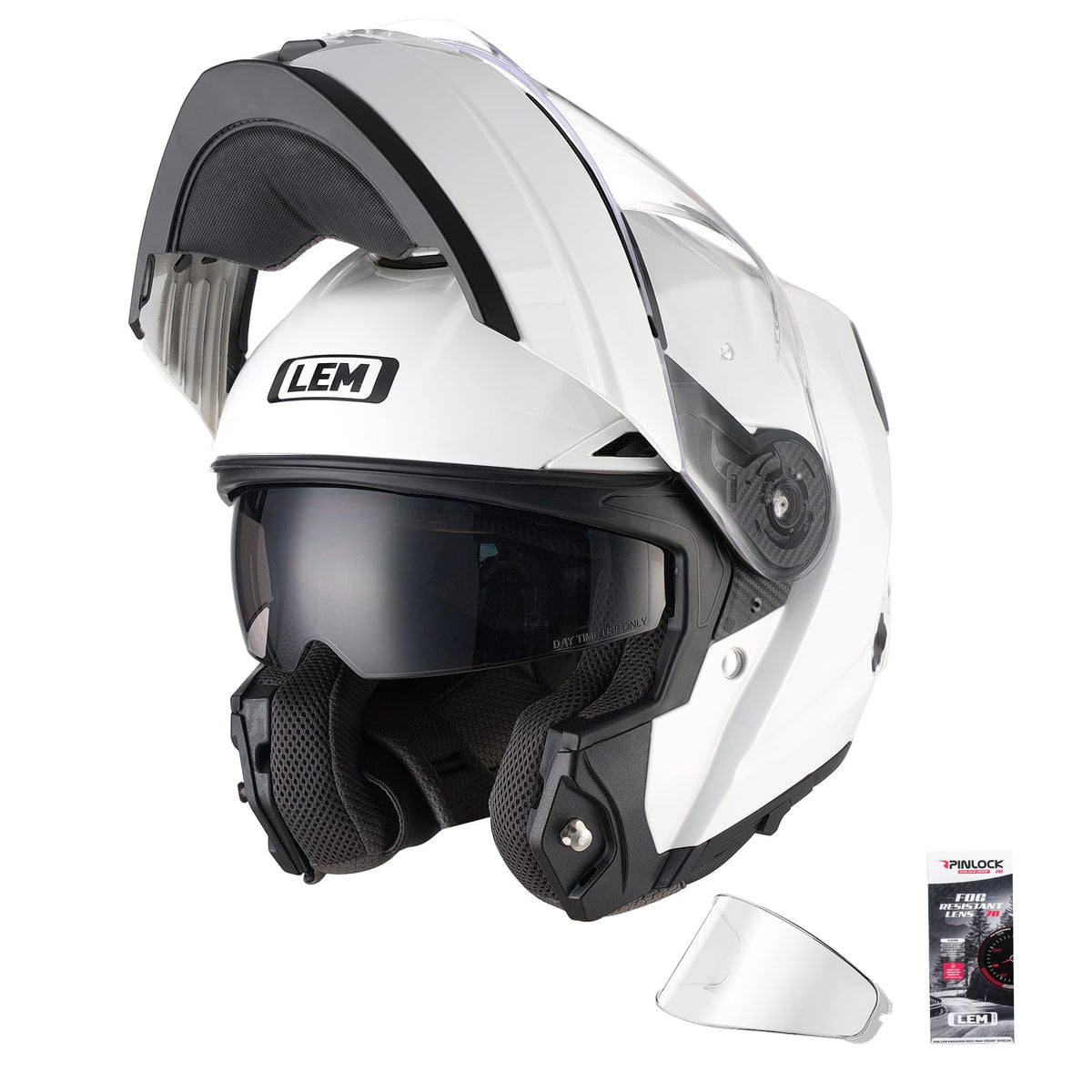 Full Face Flip Up Fiberglass Motorcycle Helmet with Sun Visor X137631