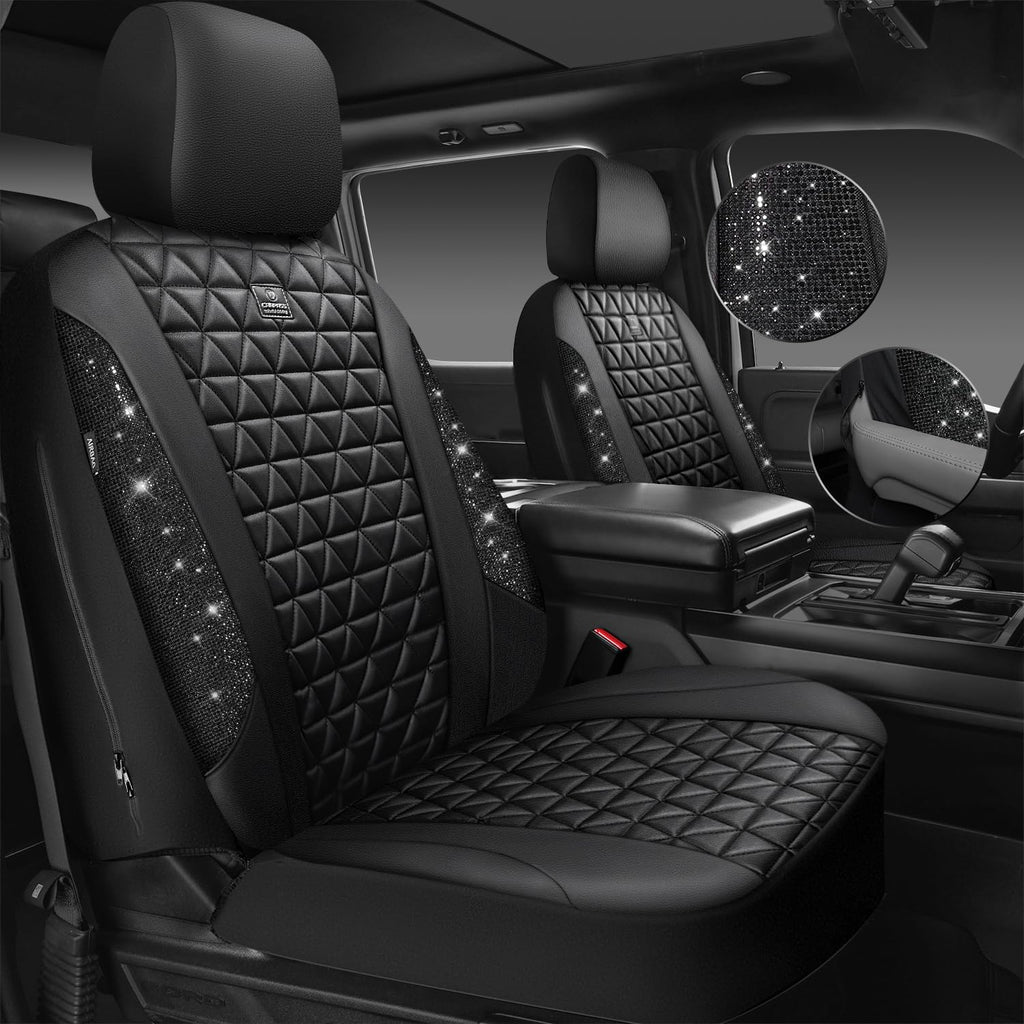 Black Leather Car Seat Covers Full Set C728776