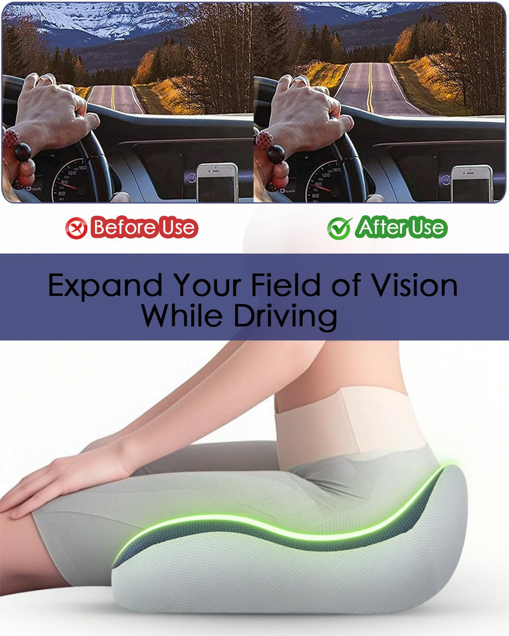 4.7″ Thick Memory Foam Car Seat Cushion H99413