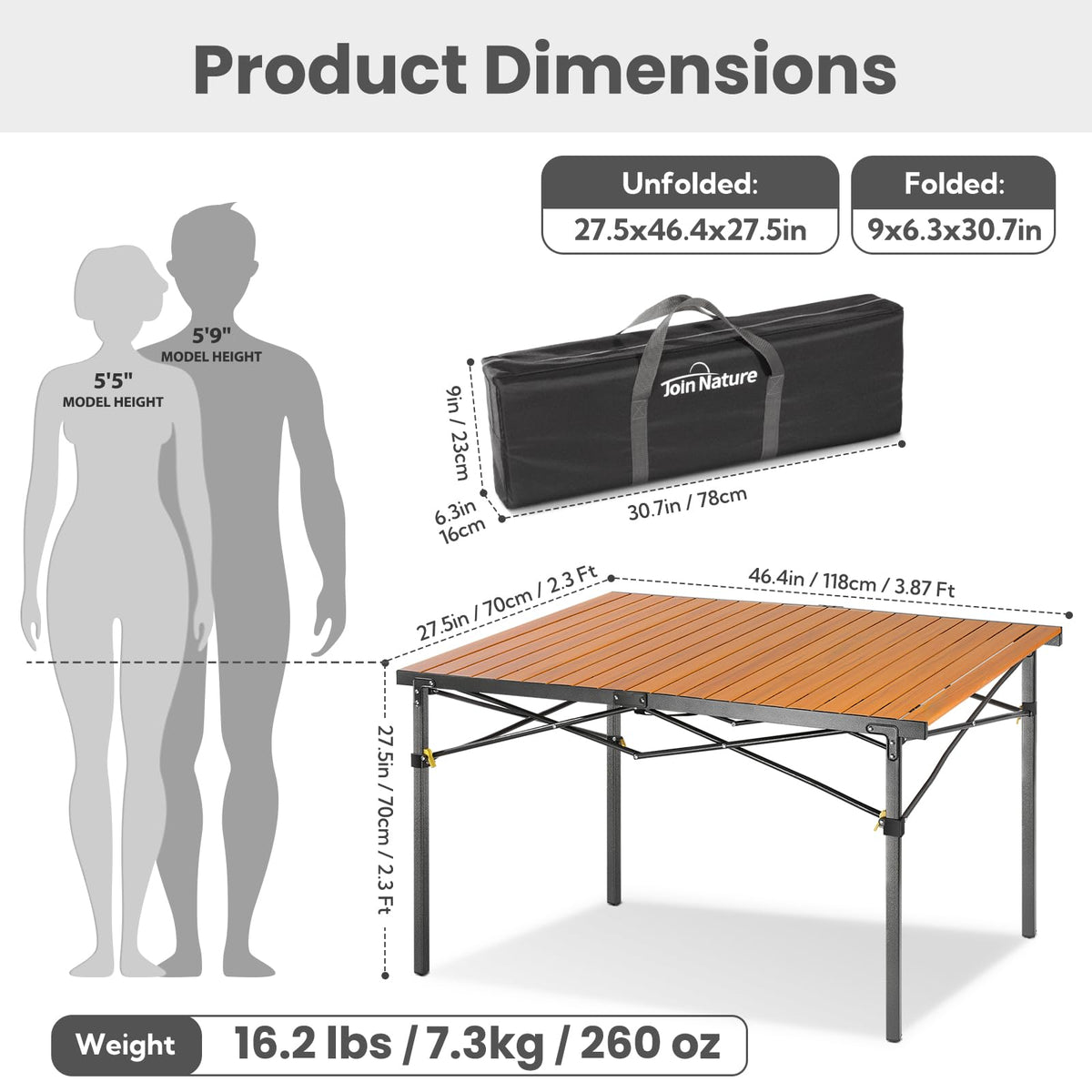46.4" Large Camping Table M815805