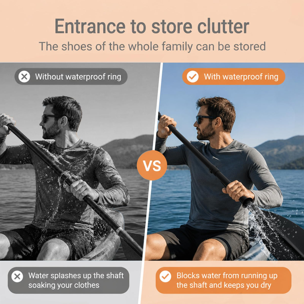 Heavy Duty Portable Kayak Paddle with Non-Slip Grip A3302