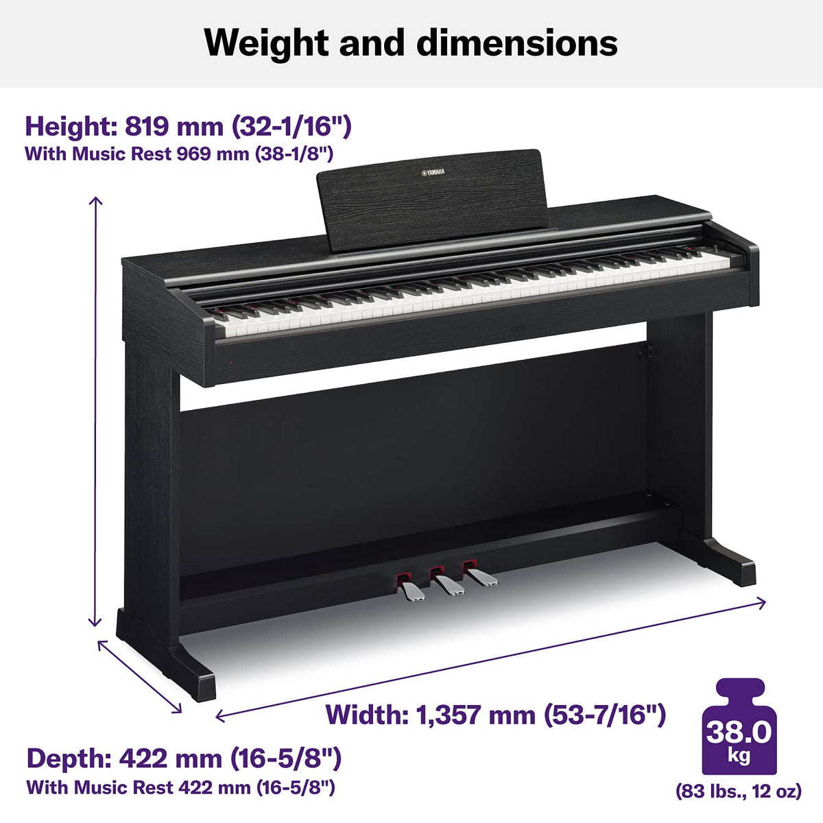 Black Digital Console Piano with Bench E9097