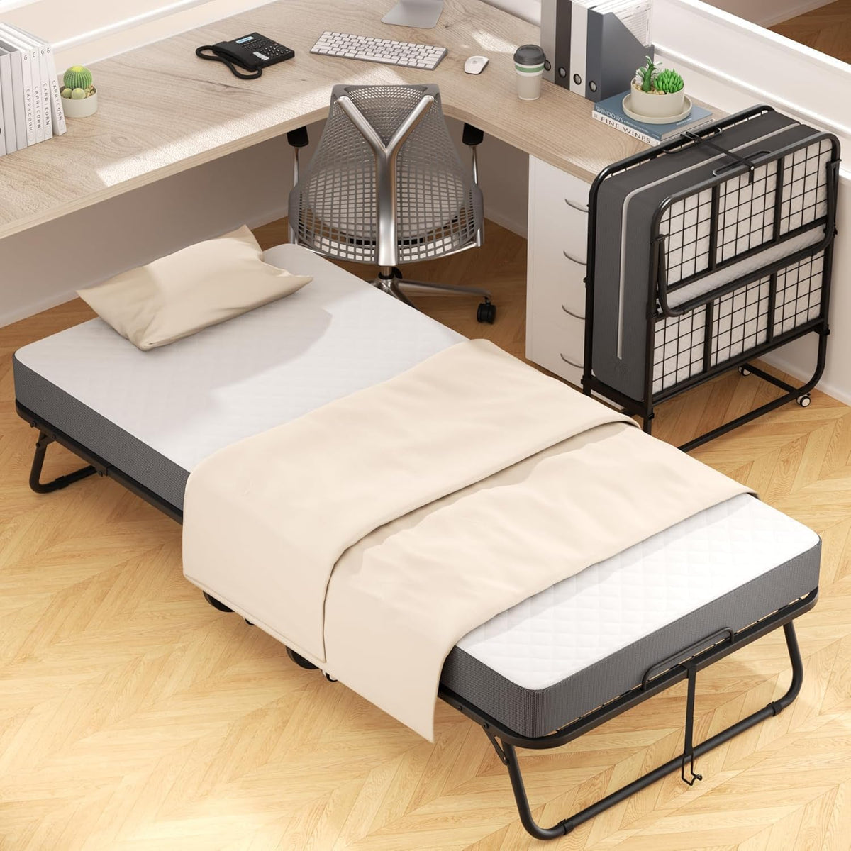 75” x 38” Folding Bed with 5" Memory Foam Mattress A622