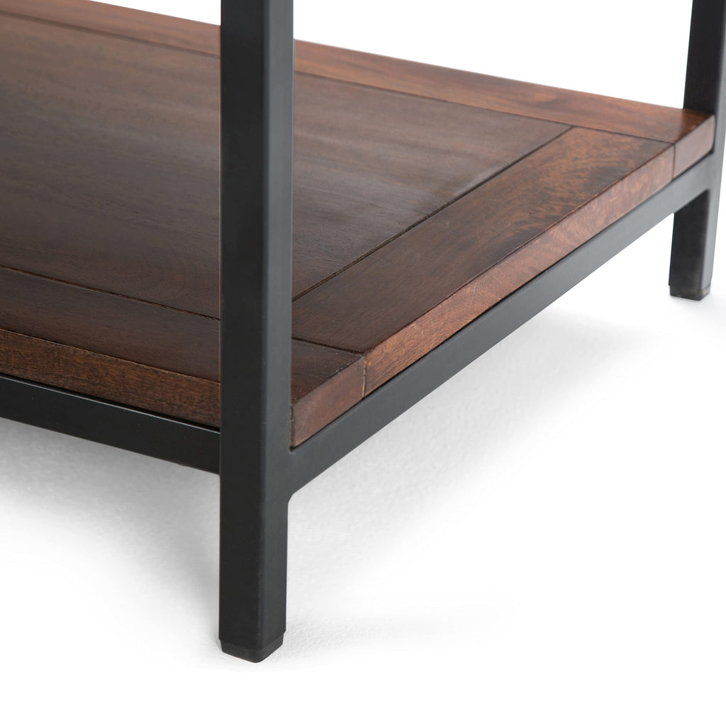 48 inch Dark Cognac Brown Mango Wood Coffee Table C2710