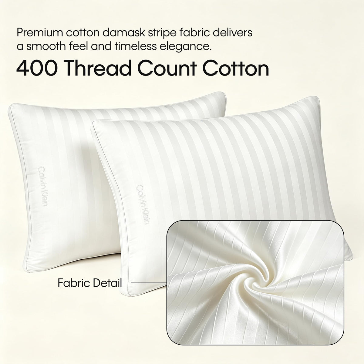 Queen Size Set of 2 Medium Soft Bed Pillows A215217