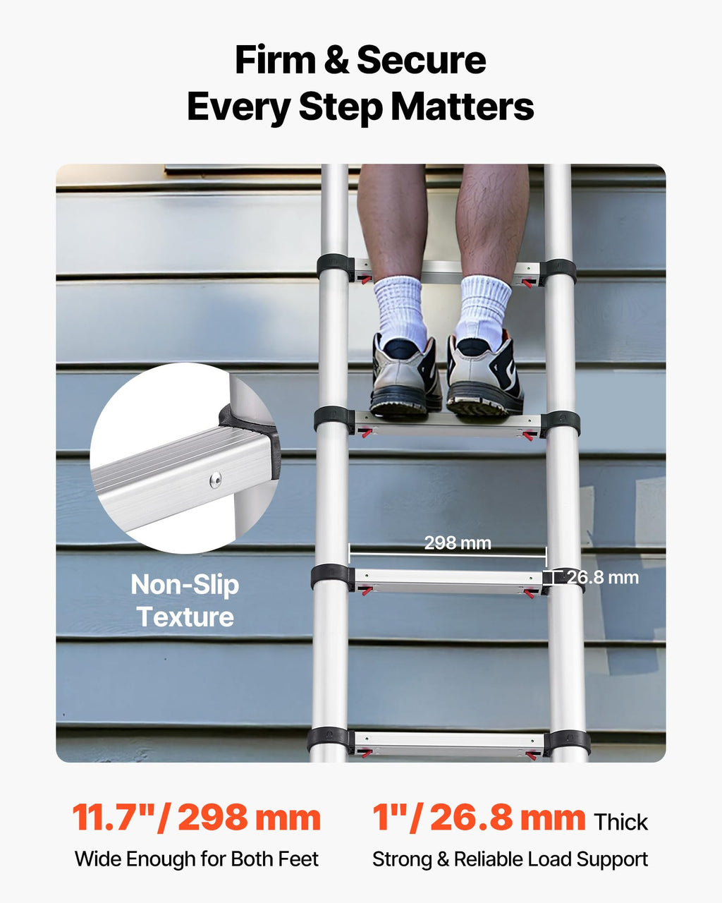 12.5ft Aluminum Telescoping Ladder 330LBS I205