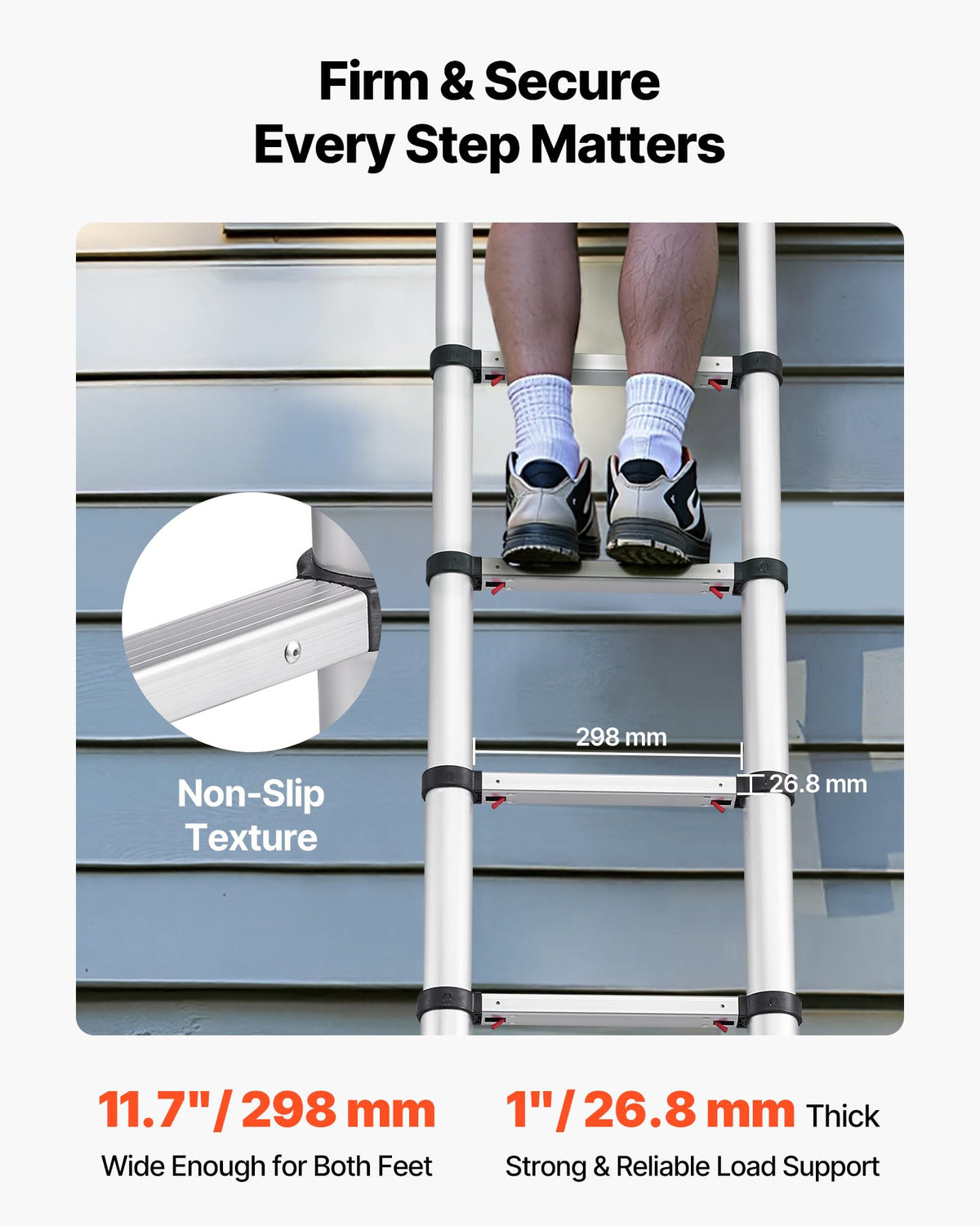 12.5ft Aluminum Telescoping Ladder 330LBS I205