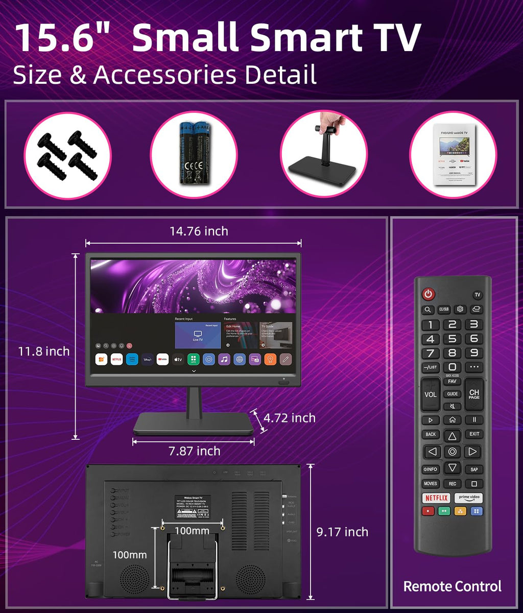 15.6 Inch HD 1080P LED Flat Screen Smart TV Q172965