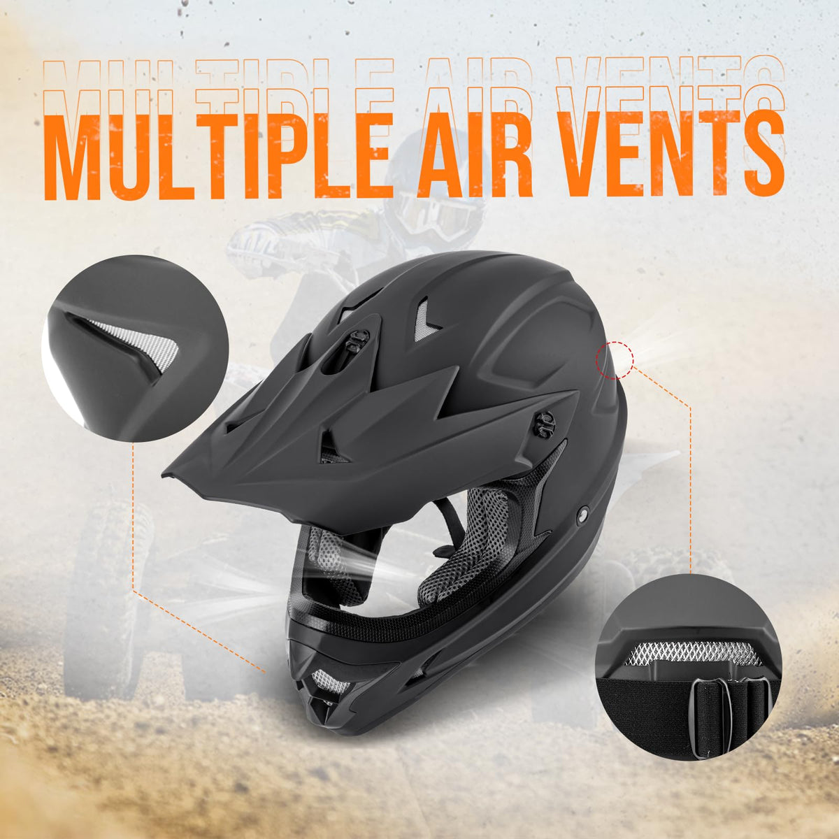 Adult ATV Dirt Bike Helmet with Goggles Gloves & Mask N106
