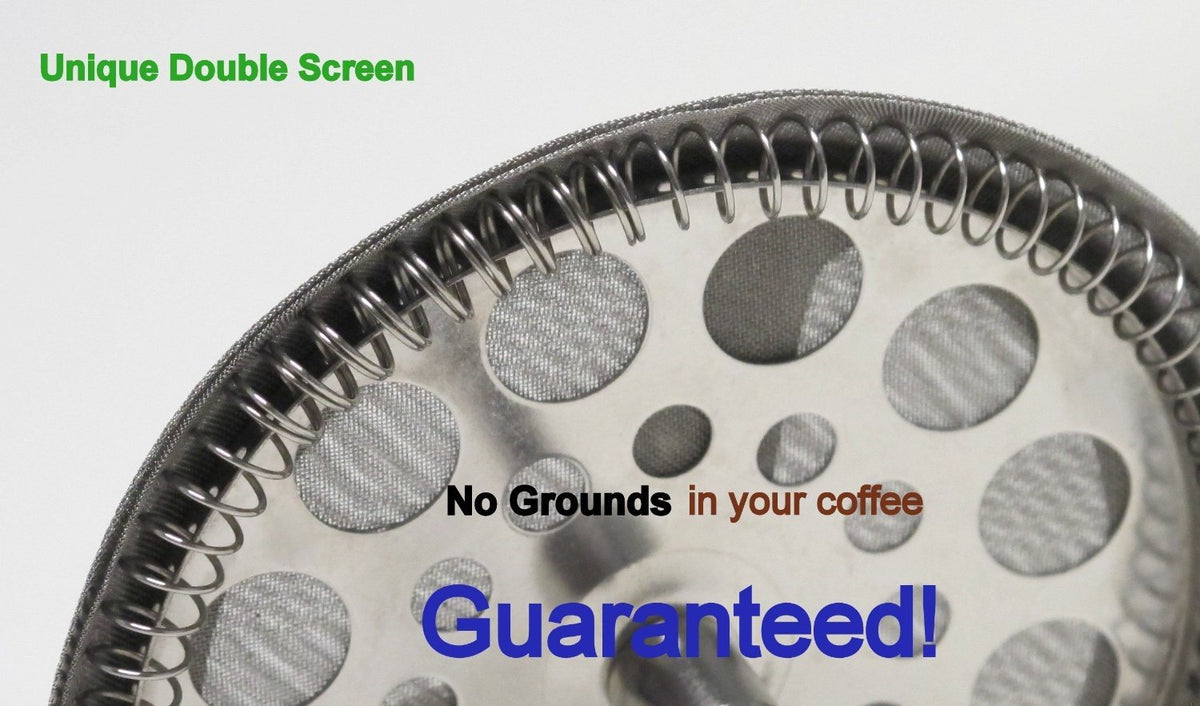 Large Black French Press Coffee Maker 1 L with 2 Extra Filters Y251