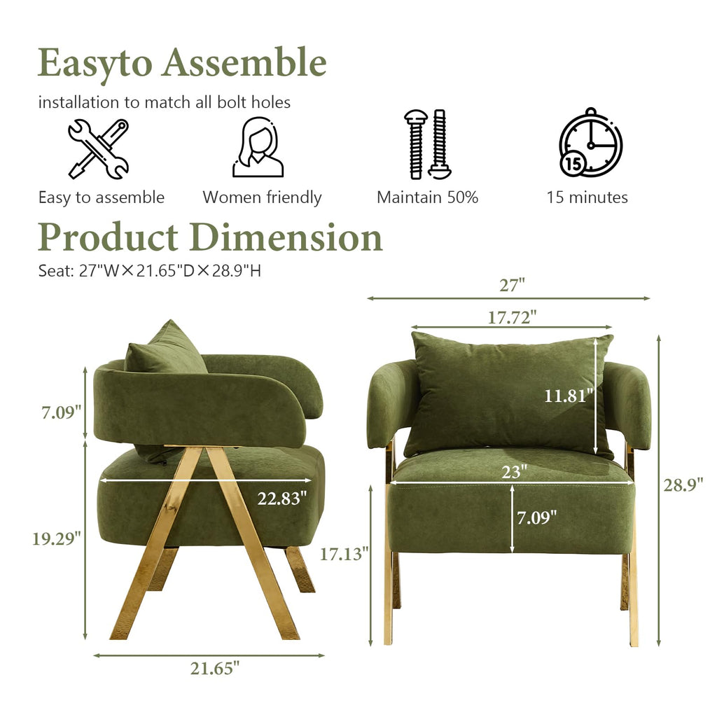 Green Velvet Accent Chairs Set of 2 R682971