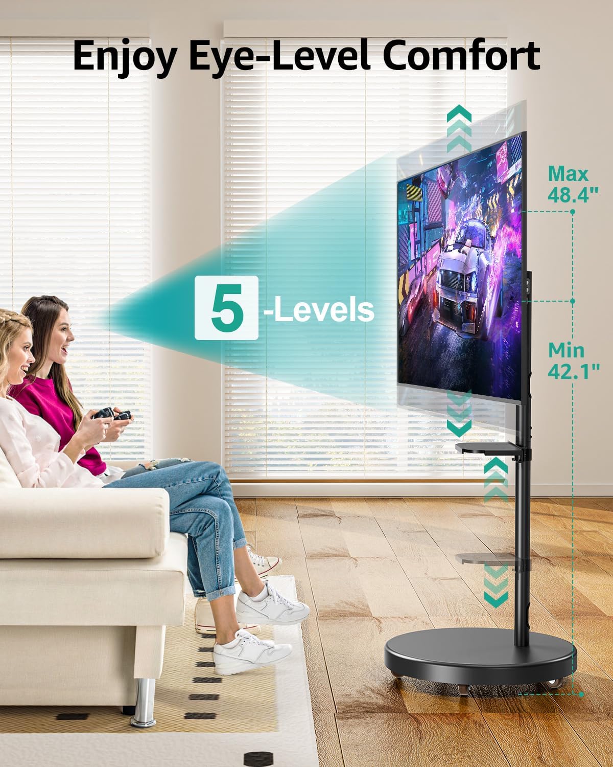 Rolling TV Stand for 26-65 inch Screens N573