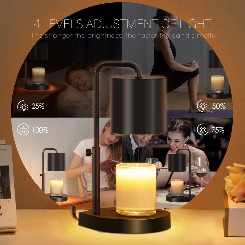 Black Adjustable Height Dimmable Candle Warmer Lamp with Timer P185