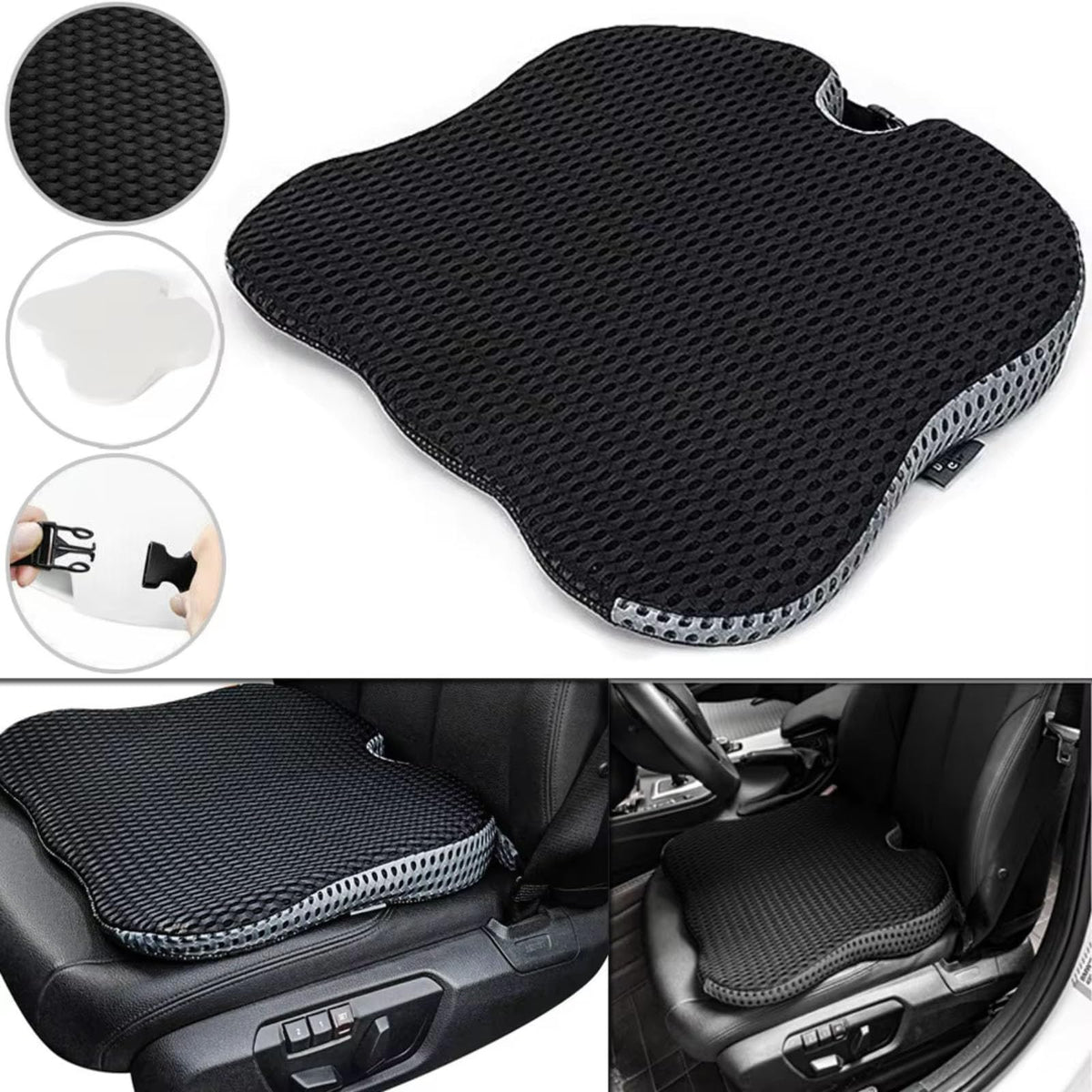 Black Memory Foam Car Seat Booster Cushion B3276