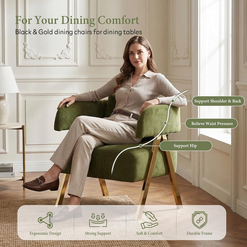 Green Velvet Accent Chairs Set of 2 R682971