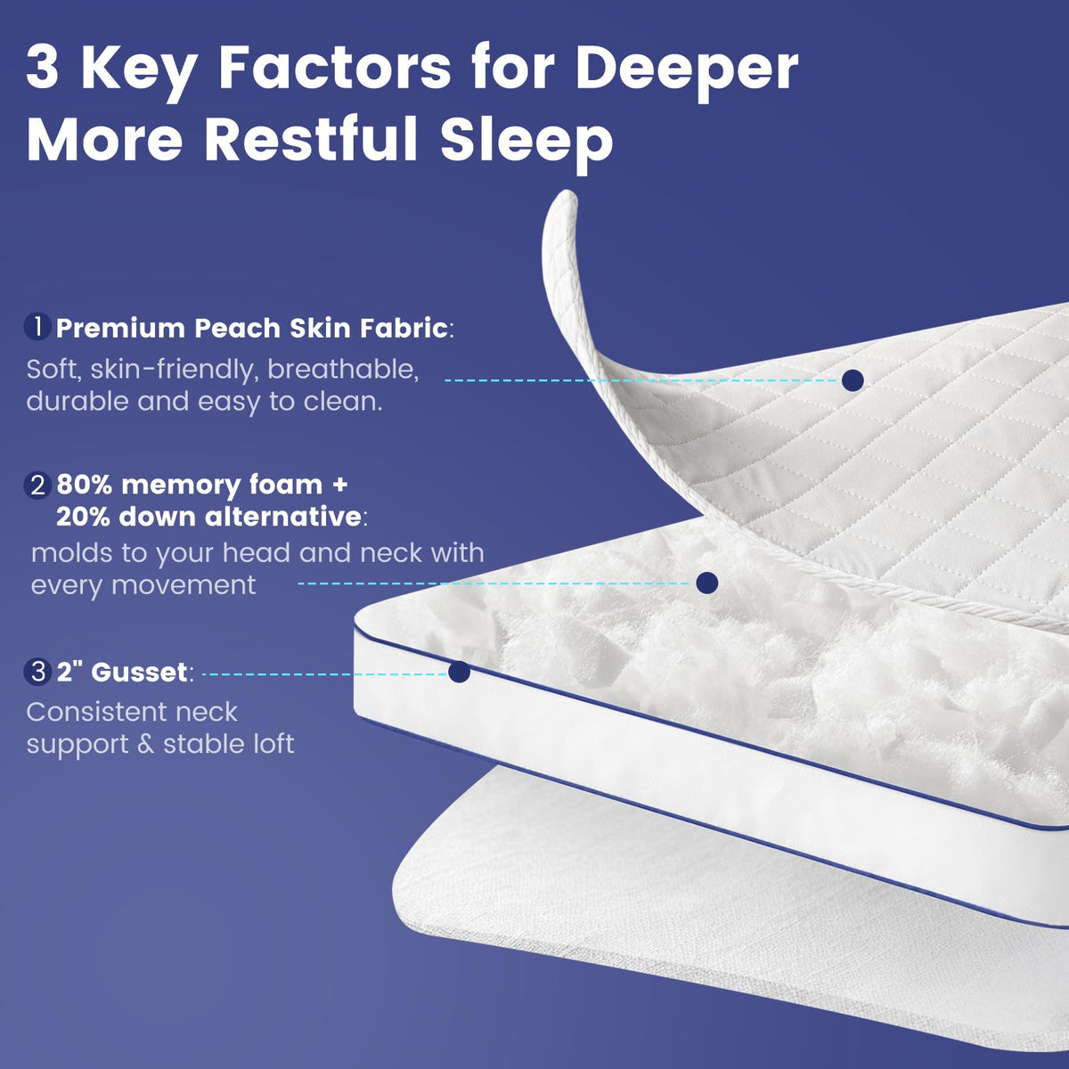 Shredded Memory Foam Pillows King Size Set of 2 L17923