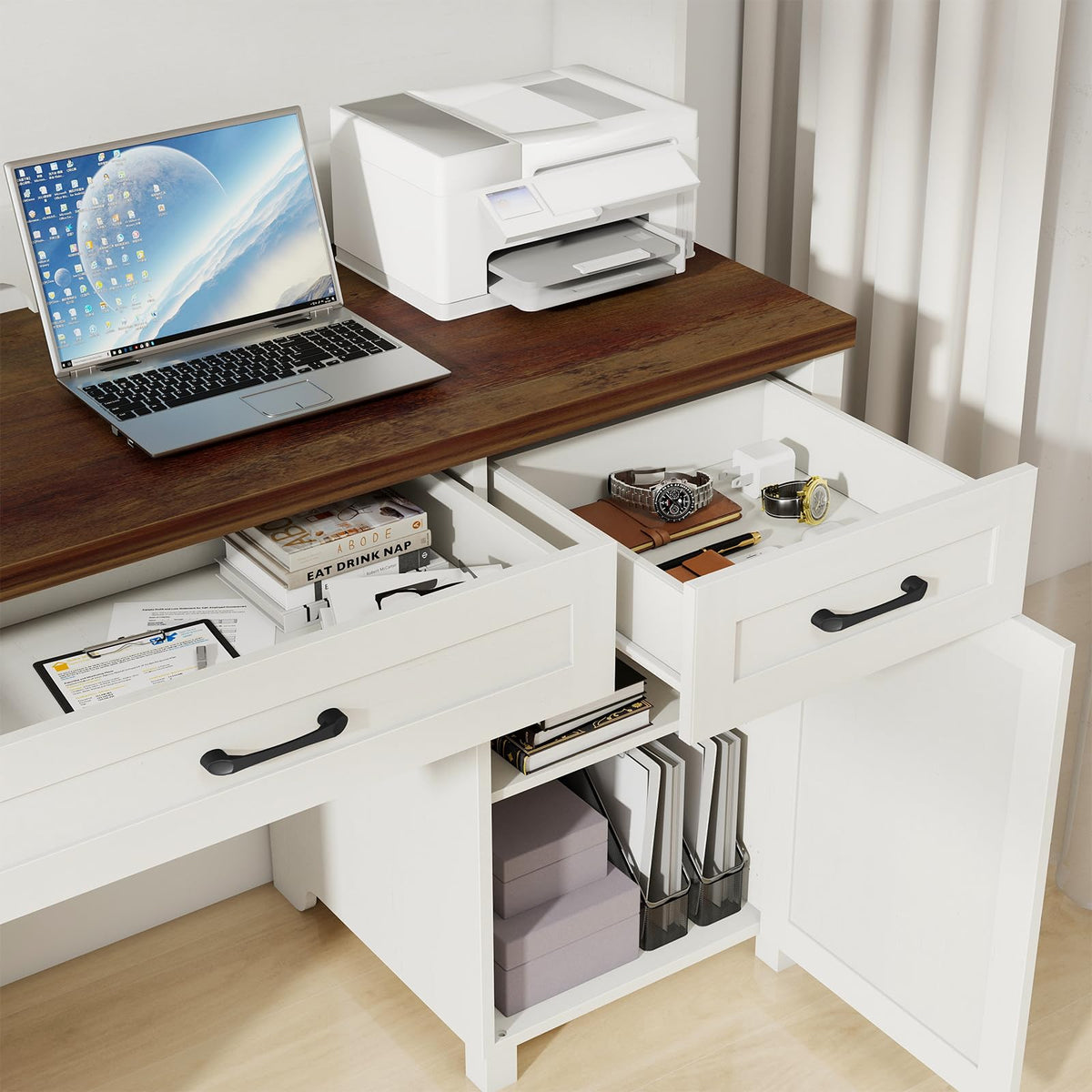 67" Executive Desk with File Drawer W730