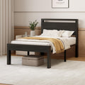 14 Inch Twin Size Metal Bed Frame with Wood Headboard I994
