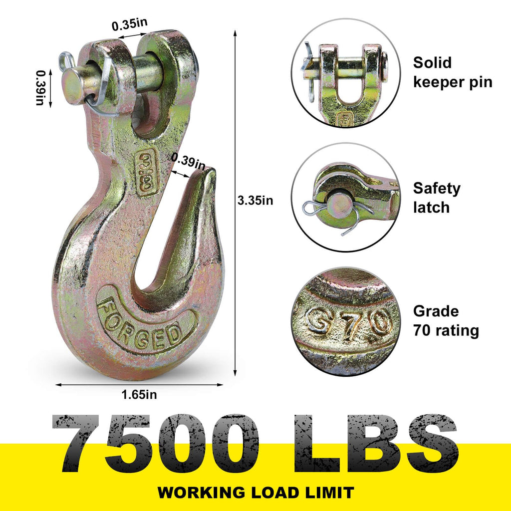 3/8 Heavy Duty Clevis Grab Hook 4 Pack X561