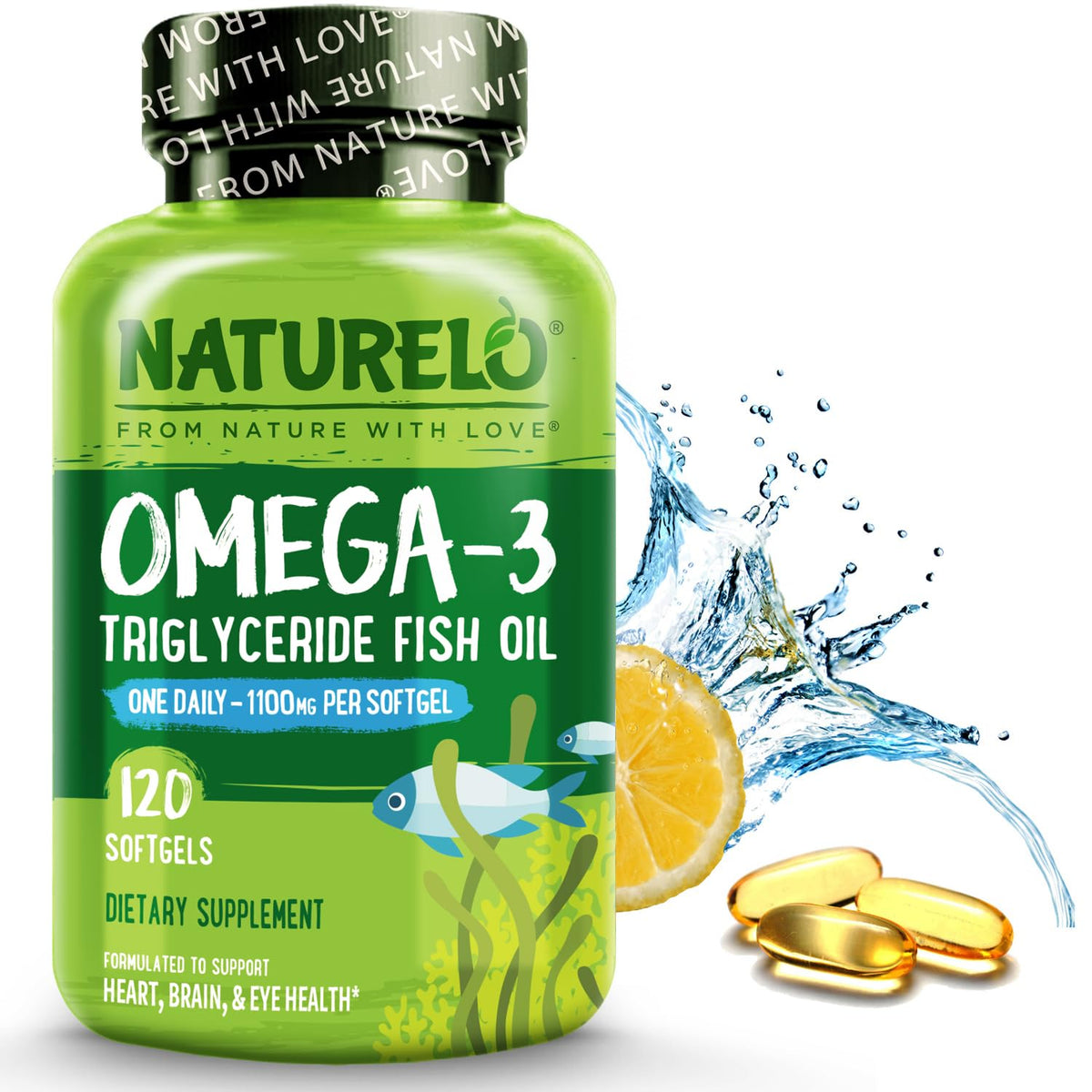 Omega 3 Fish Oil Supplement 1100mg 120 Softgels U756