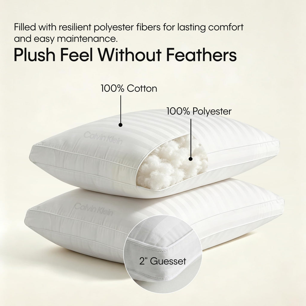 Queen Size Set of 2 Medium Soft Bed Pillows A215217