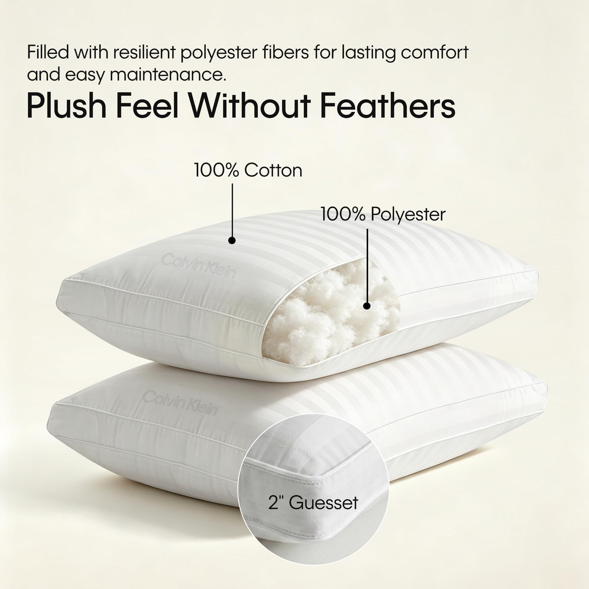 Queen Size Set of 2 Medium Soft Bed Pillows A215217