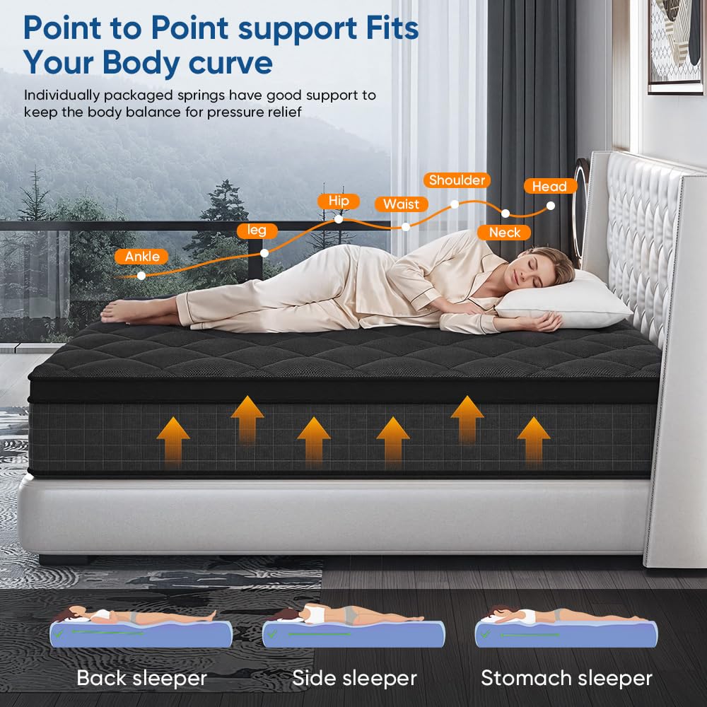 Queen 14 Inch Medium Firm Hybrid Mattress Z42685