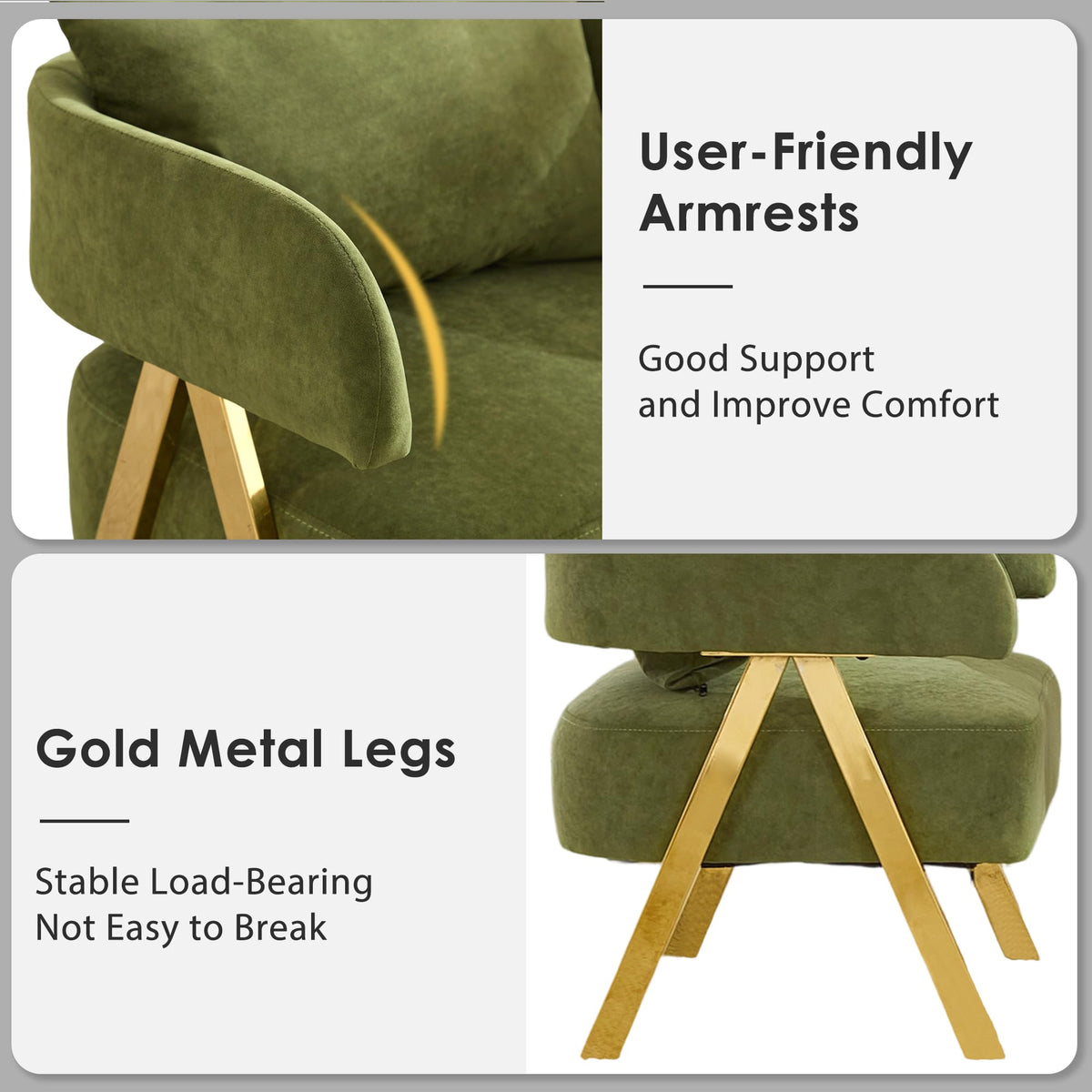 Green Velvet Accent Chairs Set of 2 R682971