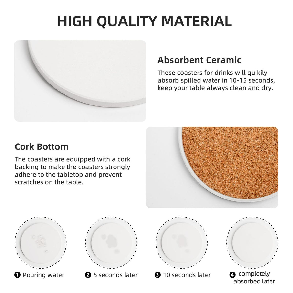 Ceramic Coasters with Holder Set of 6 W54189