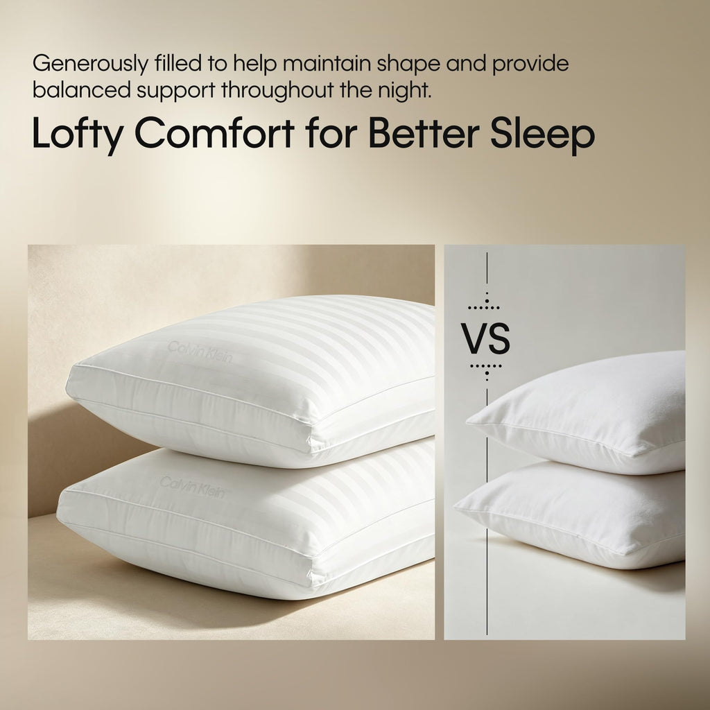 Queen Size Set of 2 Medium Soft Bed Pillows A215217