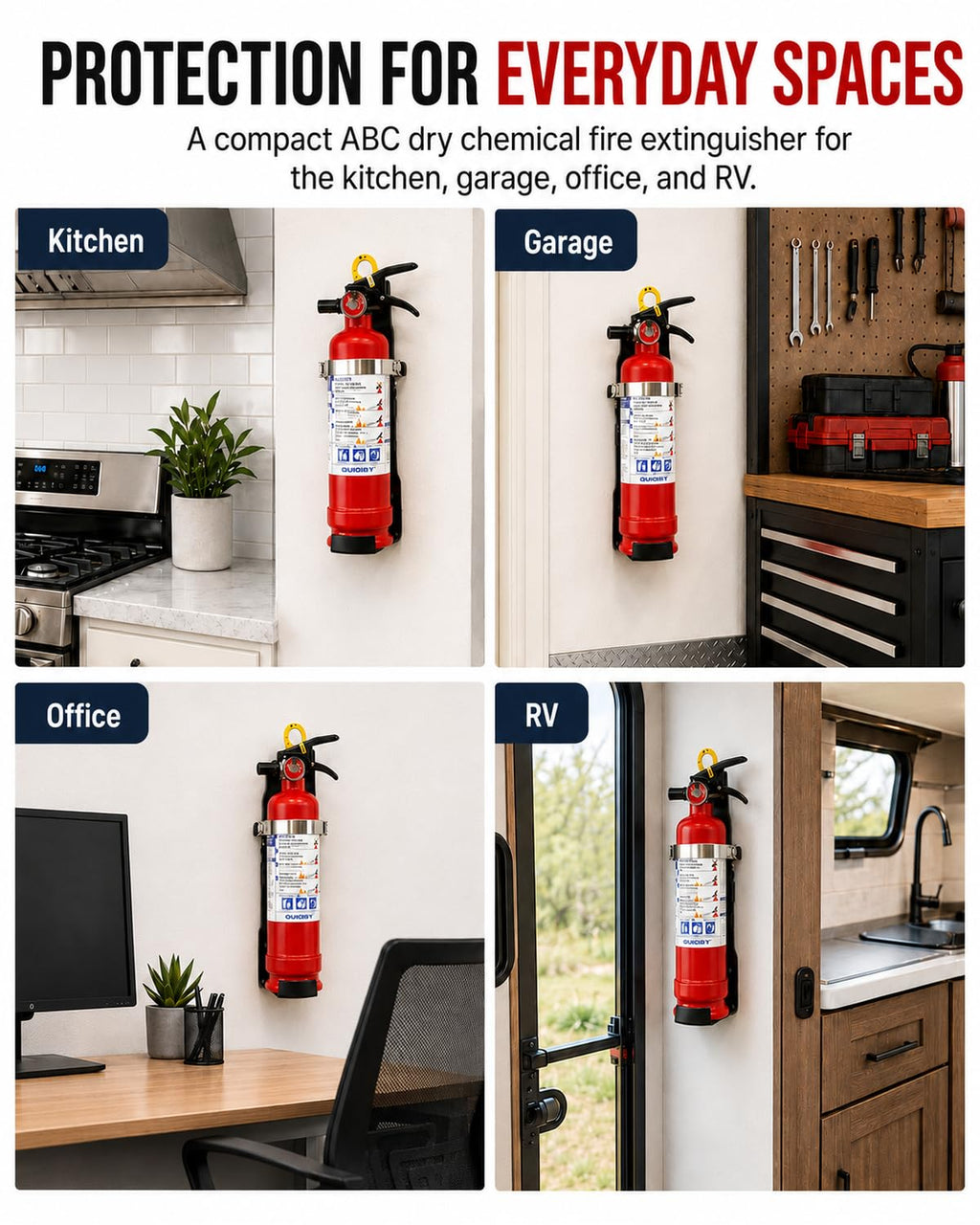 2.5 lb ABC Dry Chemical Fire Extinguisher with Wall Mount A455