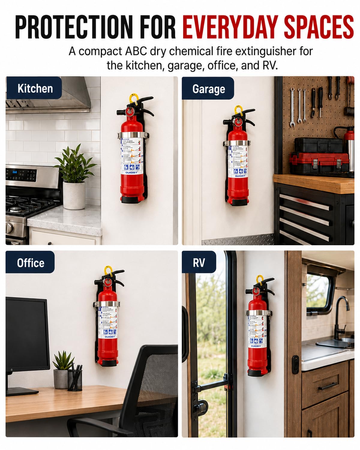 2.5 lb ABC Dry Chemical Fire Extinguisher with Wall Mount A455