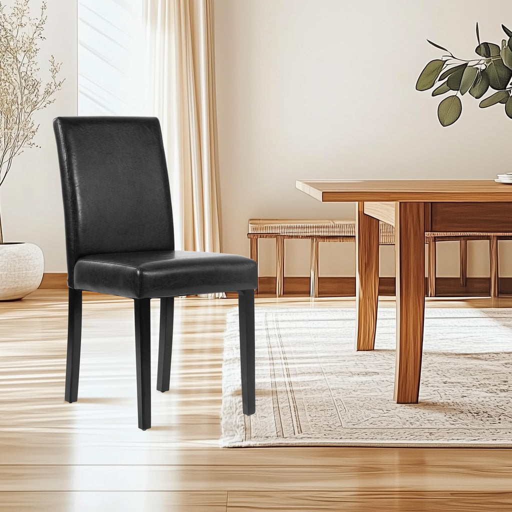 Black Set of 4 Upholstered Dining Chairs Q2715