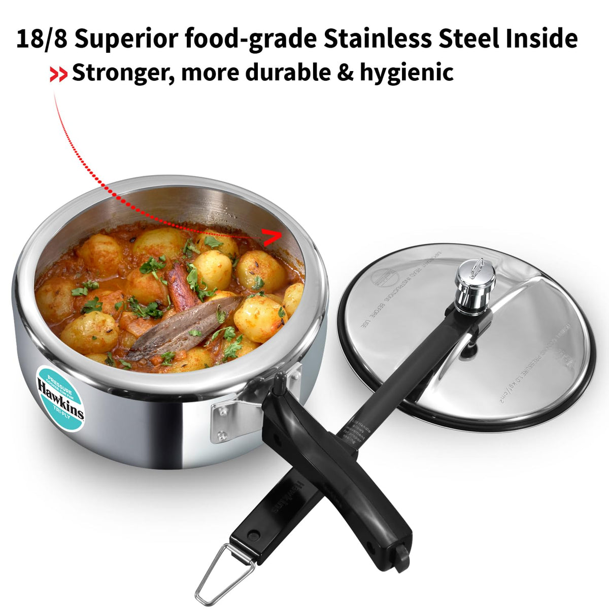 3 Litre Tri-Ply Stainless Steel Pressure Cooker J7766