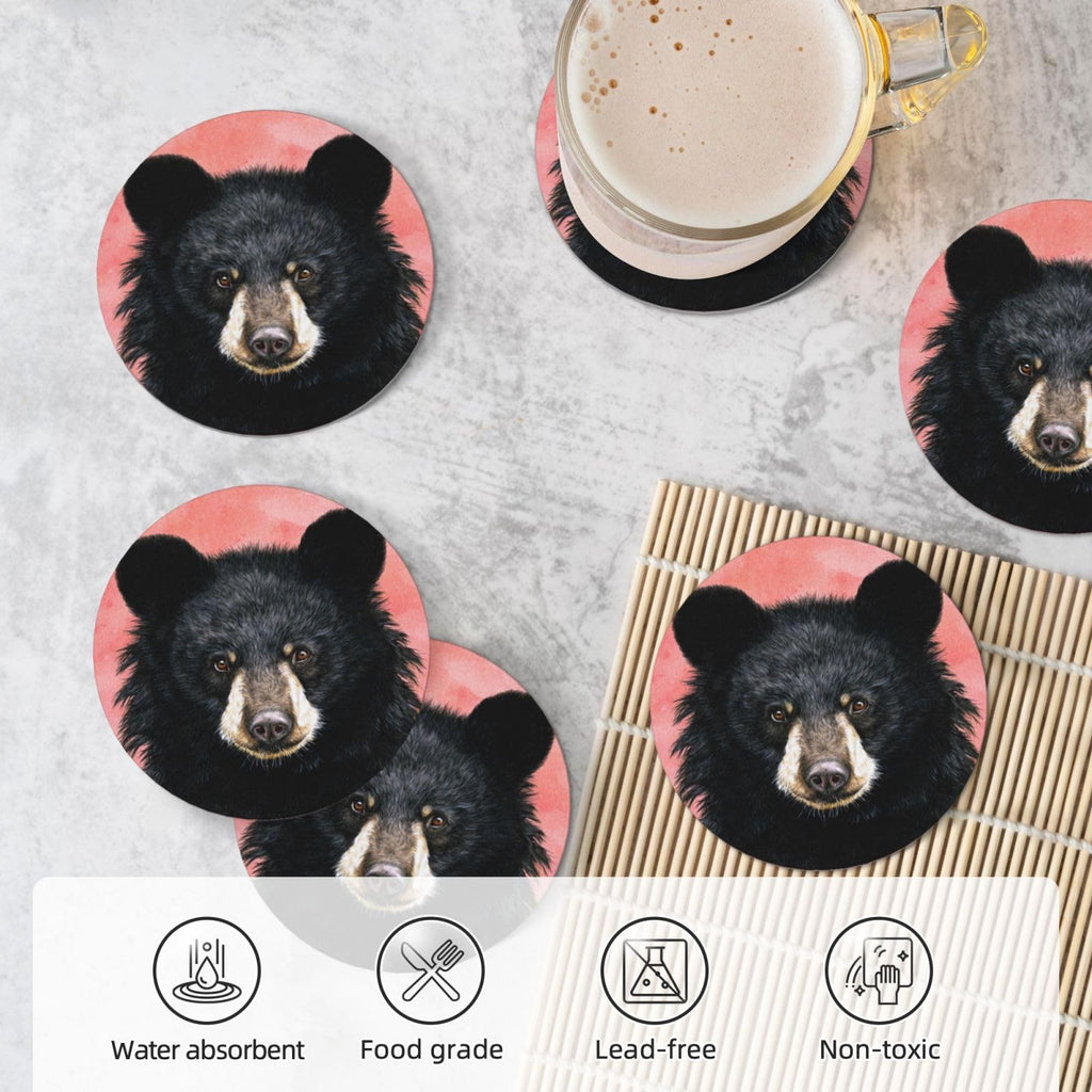 Ceramic Coasters with Holder Set of 6 W54189