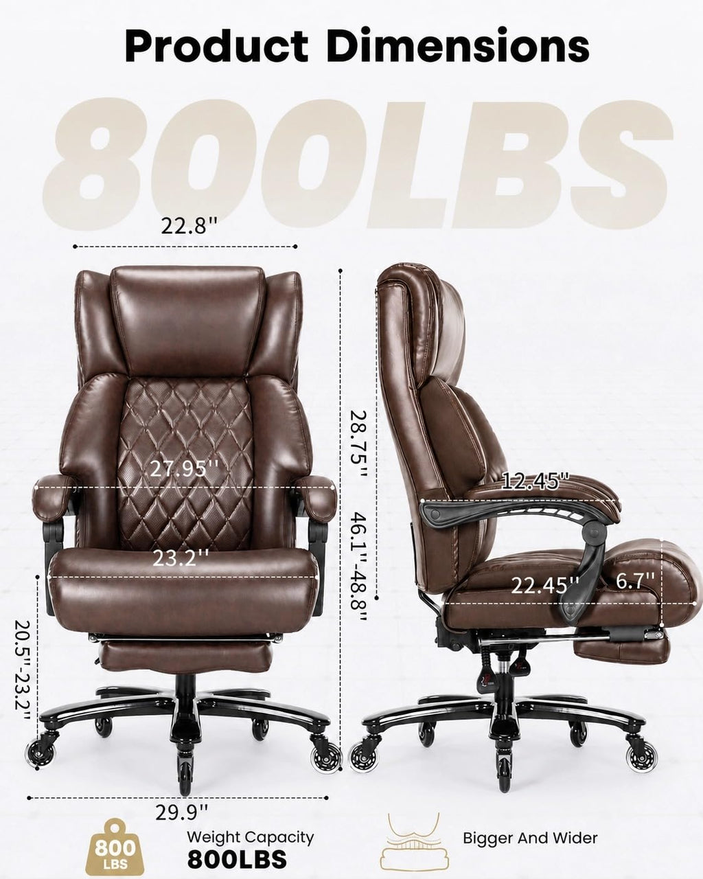 Big and Tall Office Chair with Footrest T189984