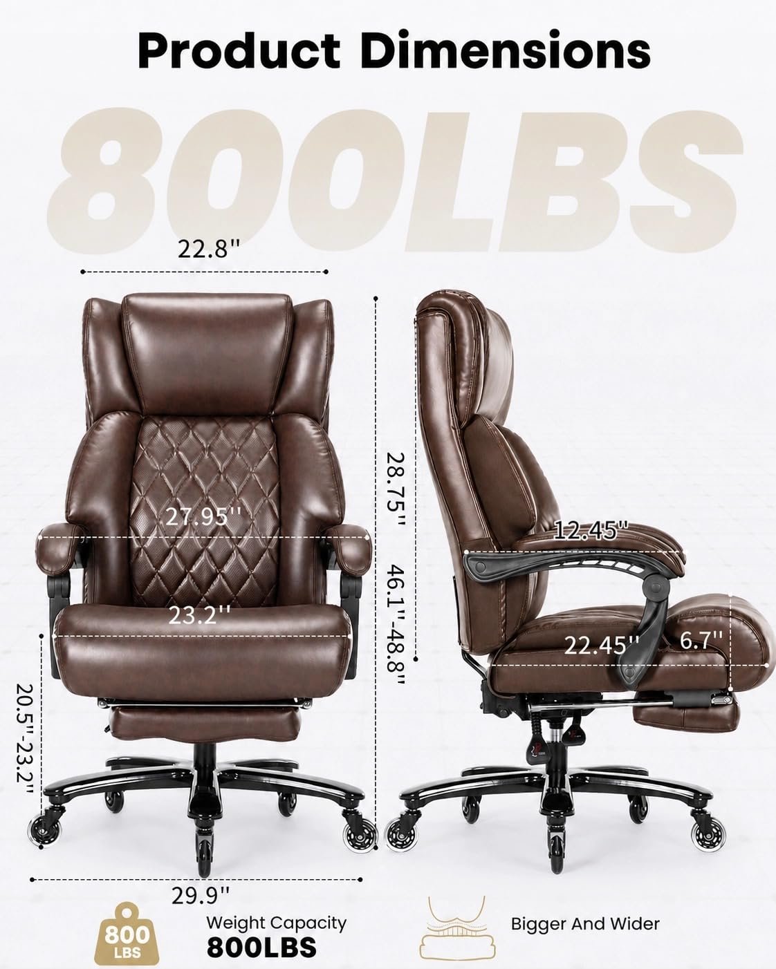 Big and Tall Office Chair with Footrest T189984