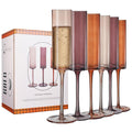 Set of 6 Amber Textured Glass Champagne Flute 6oz E977949