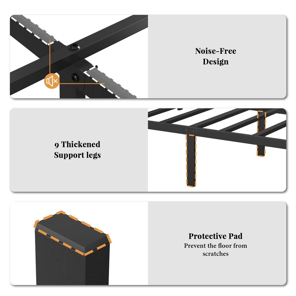 Full Size Metal Bed Frame with Headboard and Footboard F565