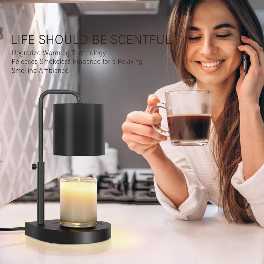 Black Adjustable Height Dimmable Candle Warmer Lamp with Timer P185