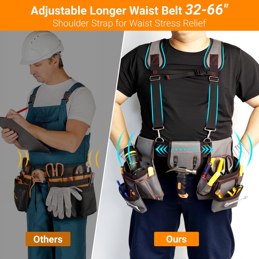Heavy Duty Magnetic Tool Belt with Suspenders Q6480