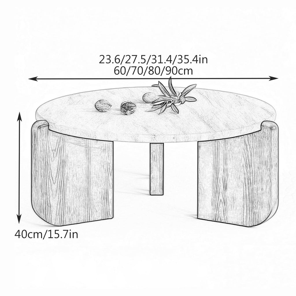 Solid Wood Stone Top Coffee Table D4585