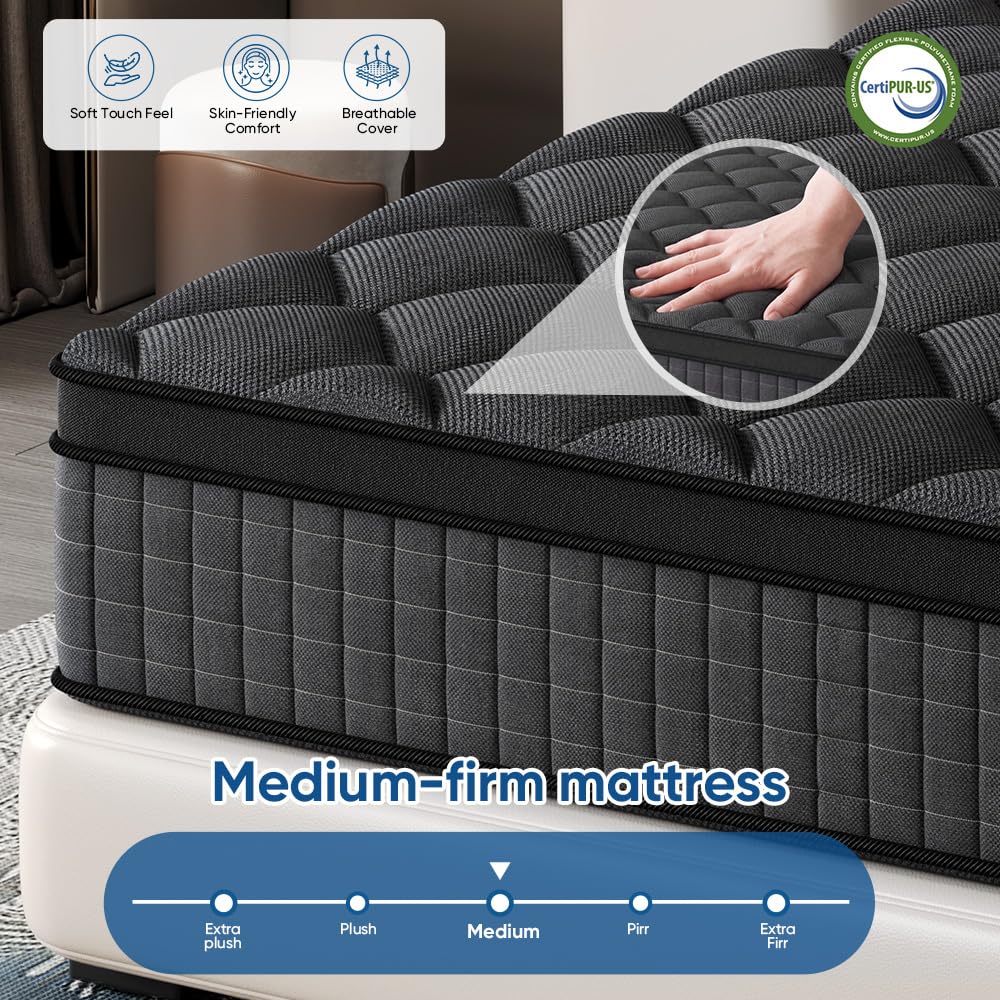 Queen 14 Inch Medium Firm Hybrid Mattress Z42685
