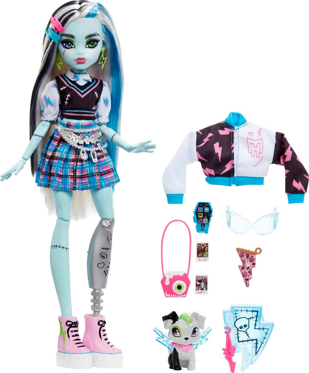 Monster High Doll with Blue & Black Streaked Hair J4587