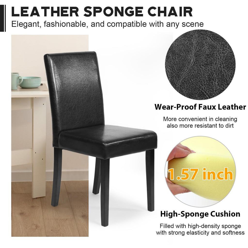 Black Set of 4 Upholstered Dining Chairs Q2715