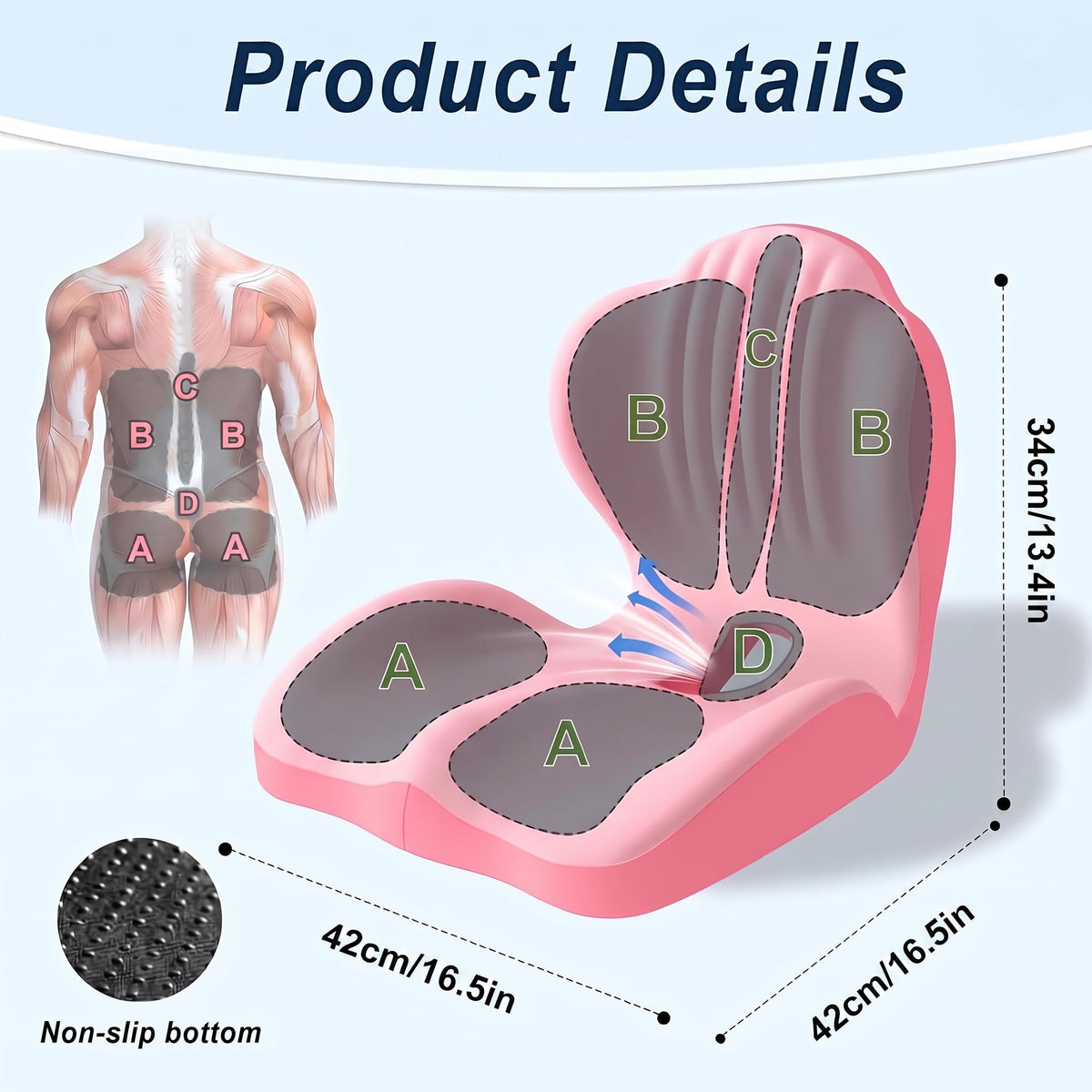 Ergonomic Lumbar & Seat Support Cushion B84889
