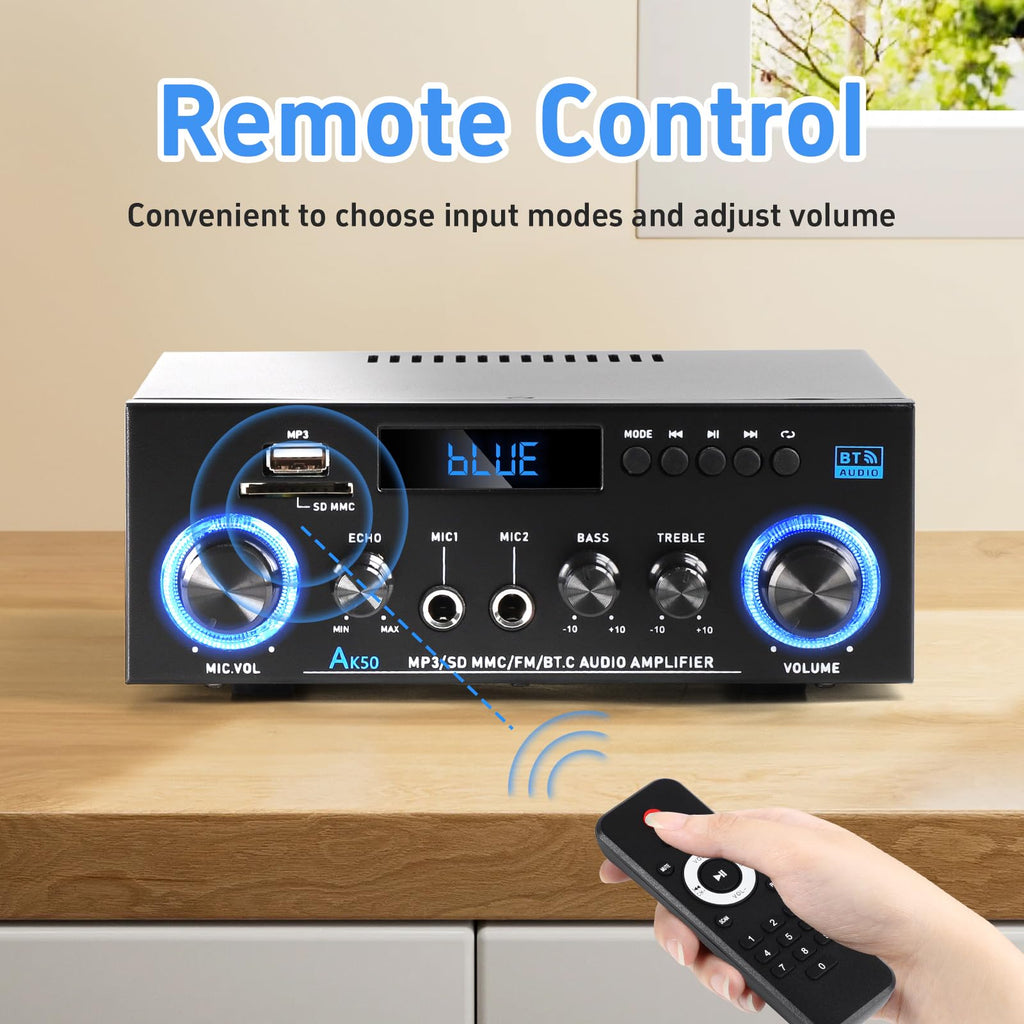 Bluetooth 5.0 2 Channel 400W Stereo Amplifier M488958