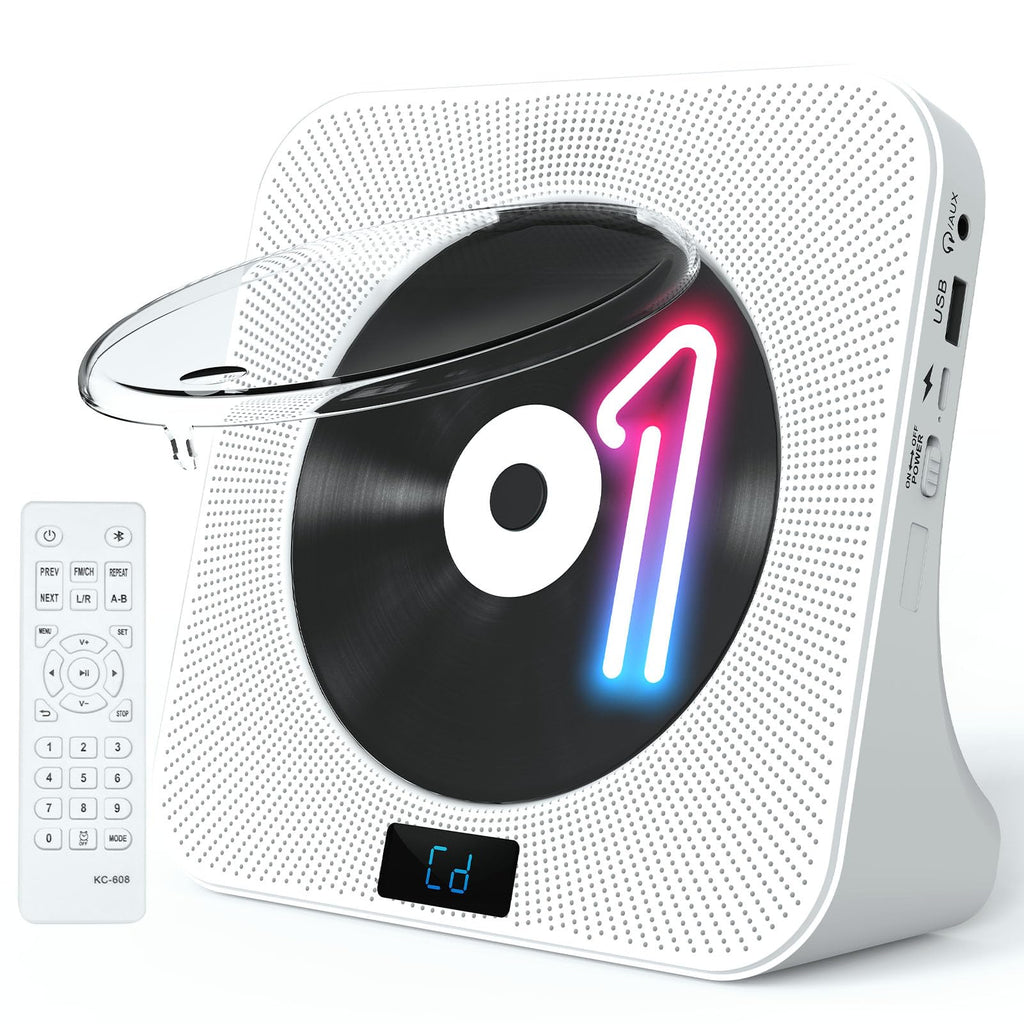 White Portable CD Player with Bluetooth A6732