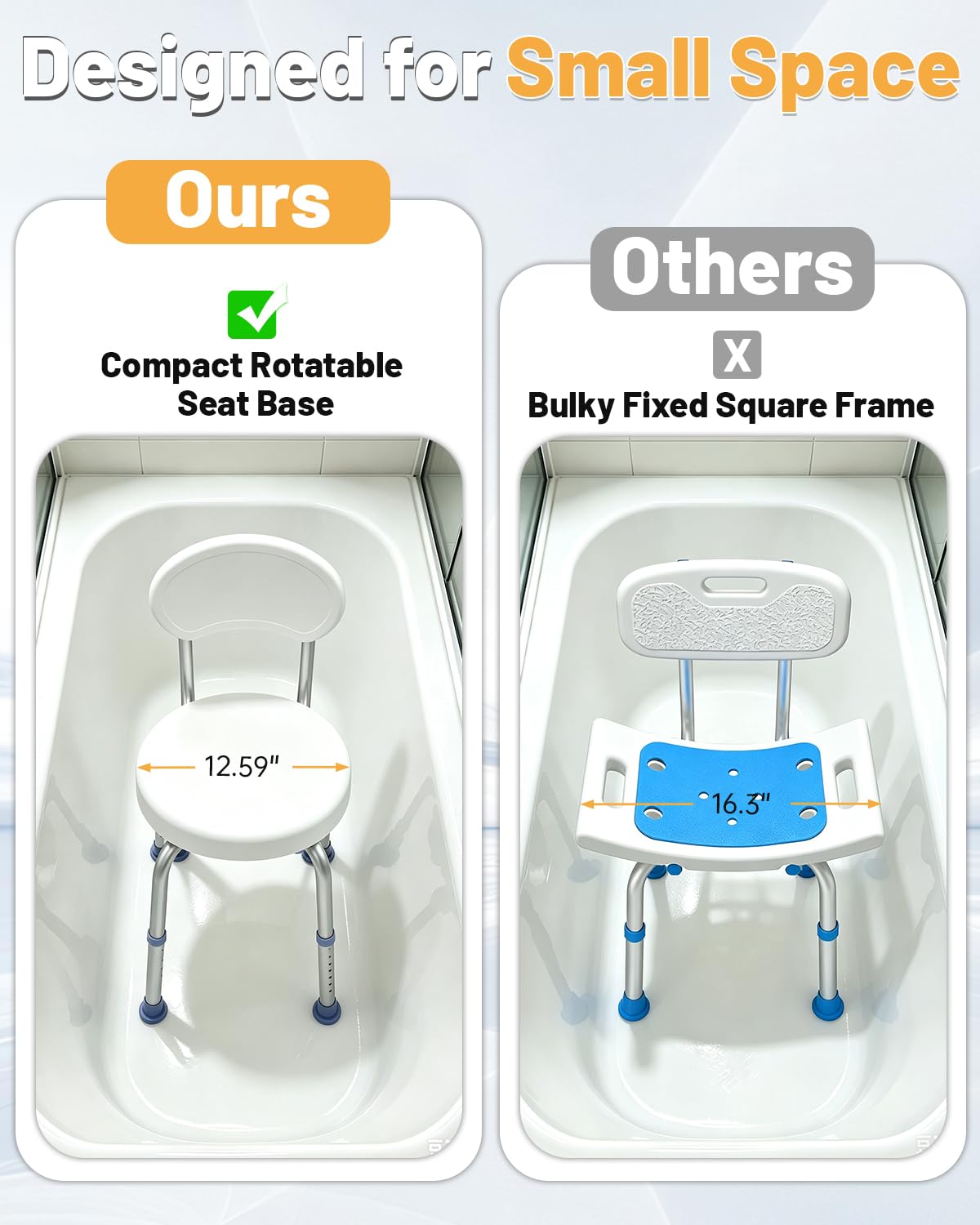 Swivel Shower Chair with Back K400